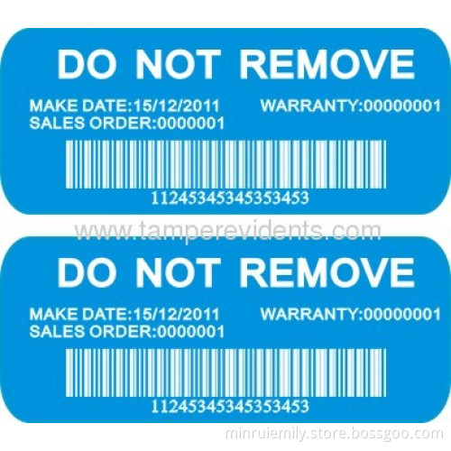 Costom Waterproof Security Barcode Labels